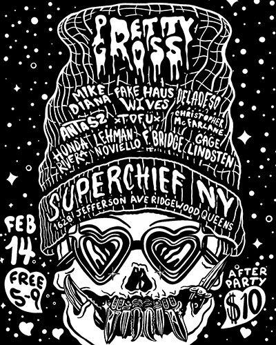 Mike Diana @ Superchief NY, PRETTY GROSS Group Show, Feb 14, 2020