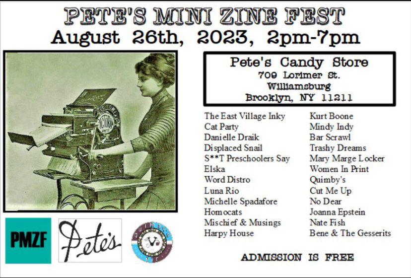 Pete's Mini Zine Fest with Mike Diana, Sat, August 26th, 2023