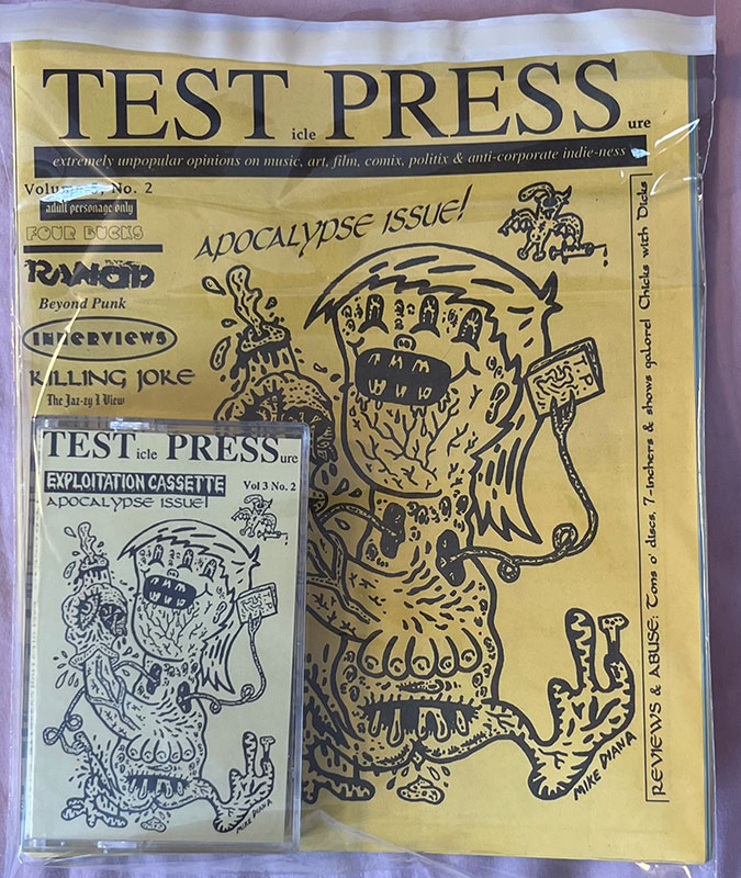 TESTicle PRESSure #2 zine + cassette, Mike Diana cover, comics