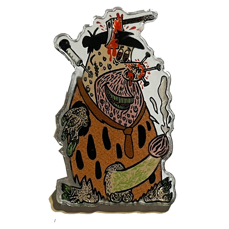 Boiled Fred Acrylic Pin by Mike Diana