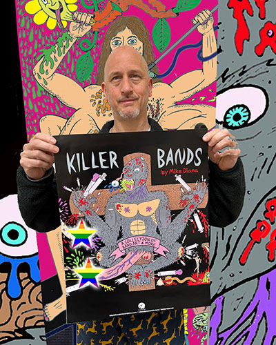 Mike Diana KILLER BANDS Book, poster, buttons