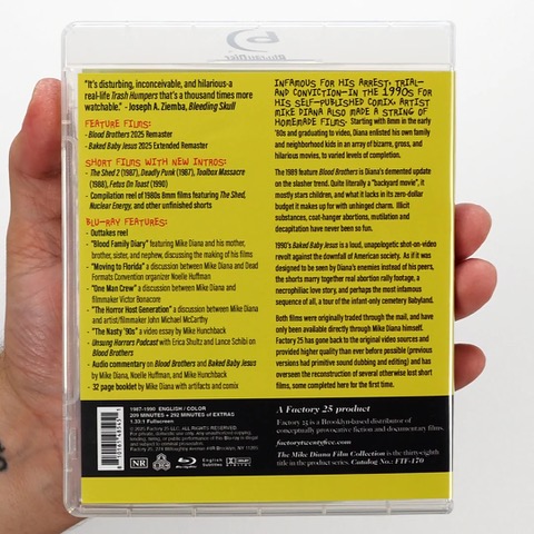 Back Cover / Table of Contents - The Mike Diana Film Collection on Blu-ray Back Cover / Table of Contents - The Mike Diana Film Collection on Blu-ray
