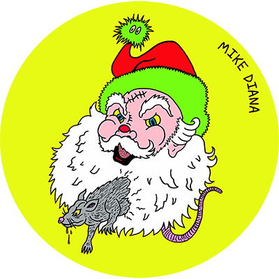 Santa Rat Sticker by Mike Diana Santa Rat Sticker by Mike Diana